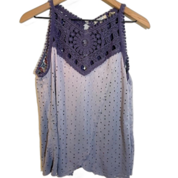 Gimmicks by BKE Lavender Lace Sleeveless Top. Sz Medium - Picture 1 of 6